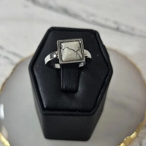 White square Adjustable Fashion Ring A44